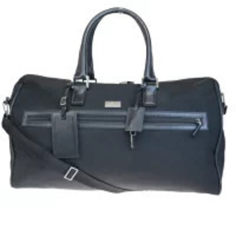 Gucci Boston bag Handbag shoulder travel black canvas leather padlock